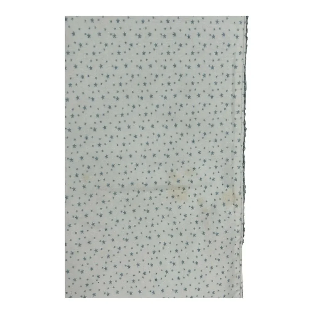 Amy Coe Limited Edition Blue White Stars Baby Blanket Knit Cotton